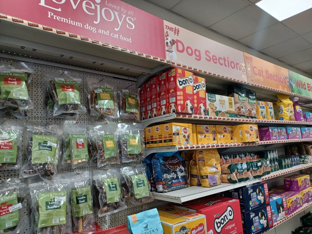 Dog food at TNS Littleport Country Store