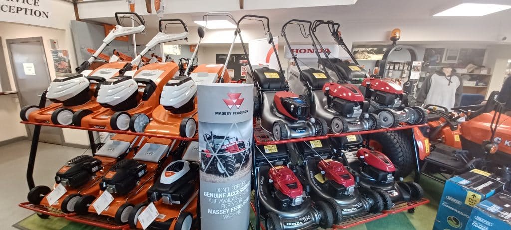 Lawnmowers display at TNS Kennett Country Store