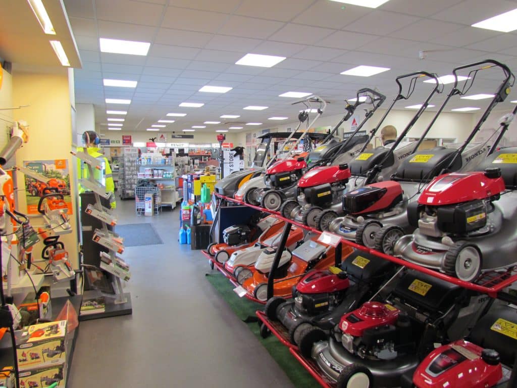 Lawnmowers selection at TNS Littleport Store