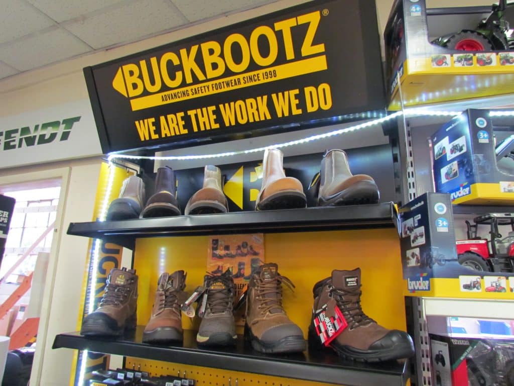 Work boots display at the TNS Melton Country Store