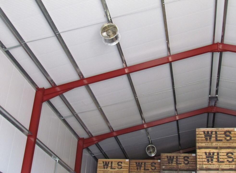 Inside ceiling of Specialist potato warehouse store