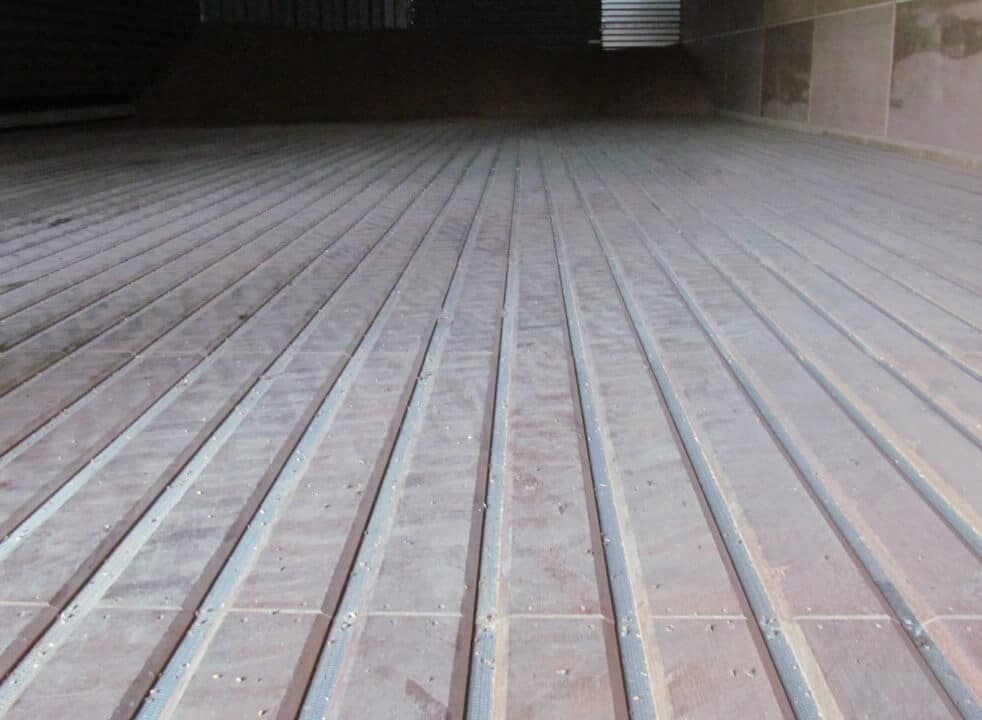 The floor of a barn