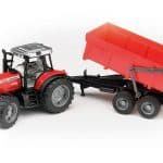 Bruder Massey Ferguson 7480 tractor with a tipping trailer