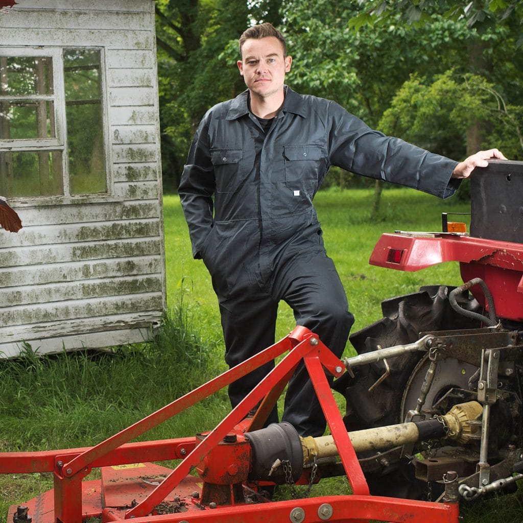 Mens overalls in green from Castle Clothing workwear collection