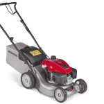 Honda Izy HRG416 SK petrol mower on white background