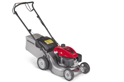 Honda Izy HRG416 SK petrol mower on white background