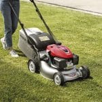 Image of a Honda izy hrg466 skep lawn mower in use