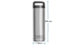 YETI RAMBLER 18OZ BOTTLE MEASUREMENTS