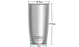 YETI RAMBLER 20OZ BOTTLE MEASUREMENTS