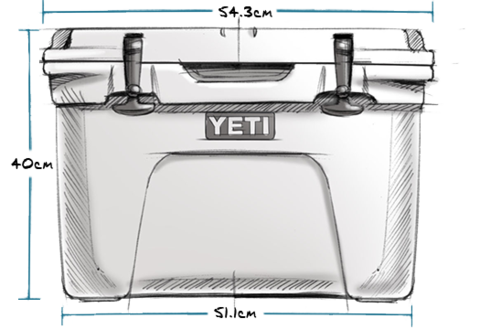 YETI TUNDRA 35 HARD COOLER FRONT EXTERNAL MEASUREMENTS