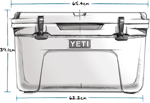 YETI TUNDRA 45 HARD COOLER FRONT MEASUREMENTS