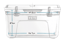 YETI TUNDRA 45 HARD COOLER FRONT MEASUREMENTS