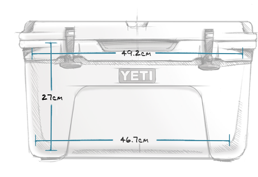 YETI TUNDRA 45 HARD COOLER FRONT MEASUREMENTS