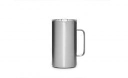 YETI stainless steel rambler mug from the back