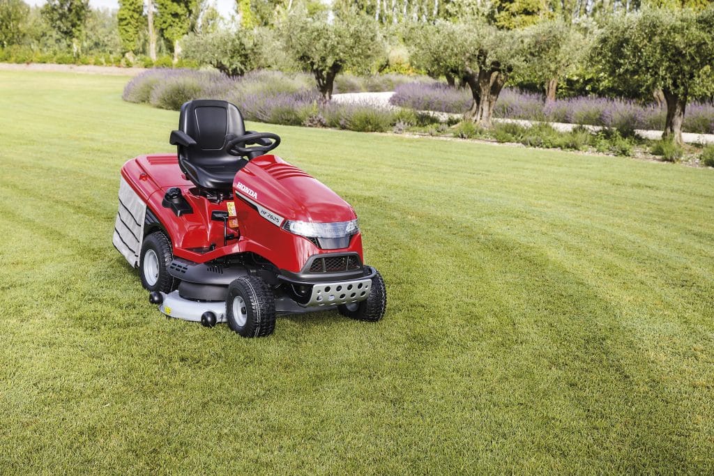 Honda HF2625 ride-on lawnmower geared for grass