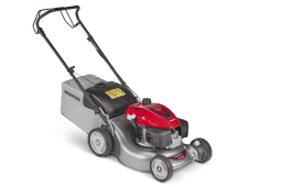 HRG 466 SK petrol lawn mower on white background