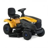 Electric Stiga mower in yellow and black colours