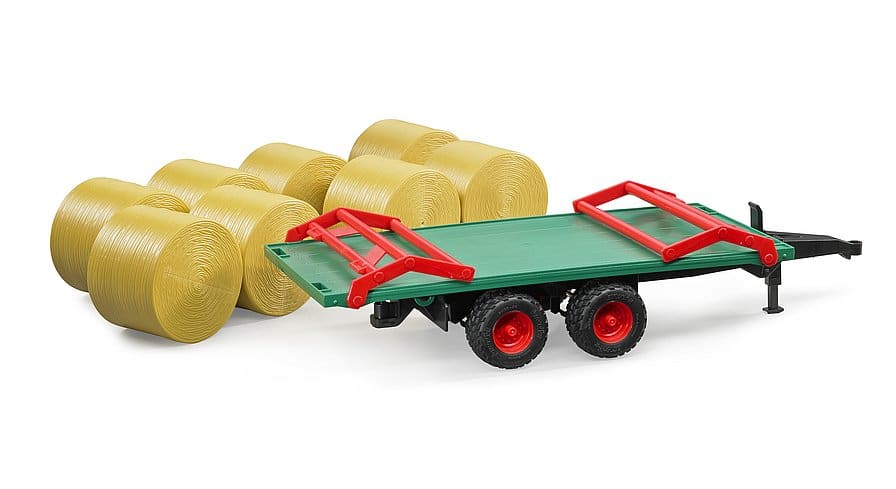 Bruder Bale Trailer & Bales junior toy on white background