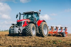 Massey Ferguson 7S tractor ploughing