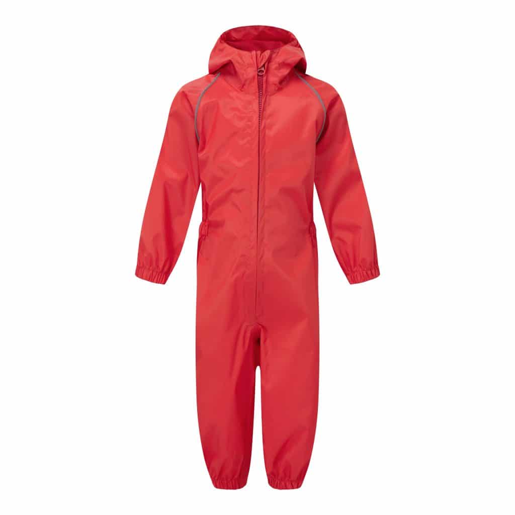 Kids waterproof overalls in red