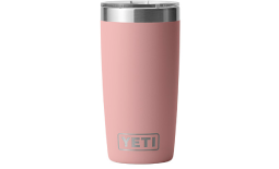 Pink YETI Rambler 10oz Tumbler cup with white background