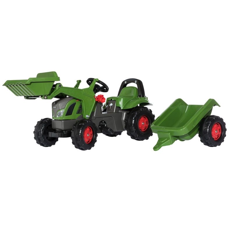 Fendt 516 kids pedal tractor with trailer and loader