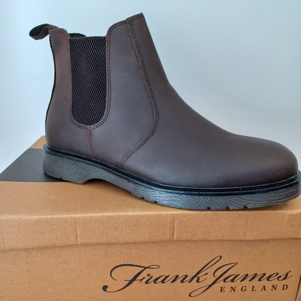 James Frank leather Chelsea boots in dark brown colour