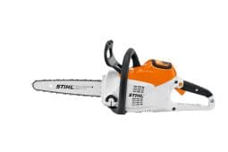 Orange and white Stihl Msa160 C B Chainsaw 12 on white background