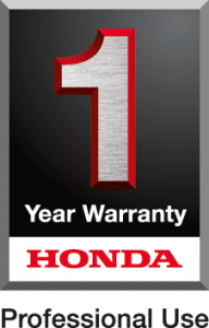 A 1 year warranty professional use Honda graphic