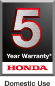 A 5 year warranty Honda graphic