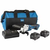 DRAPER D20 20V Brushless Angle Grinder, 115mm, 2 x 5.0Ah Batteries, 1 x Fast Charger, 1 x Bag