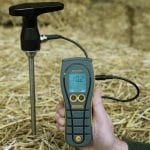 Martin Lishman Protimeter Balemaster being used on straw in a hay bale