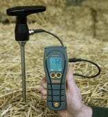 Martin Lishman Protimeter Balemaster being used on straw in a hay bale