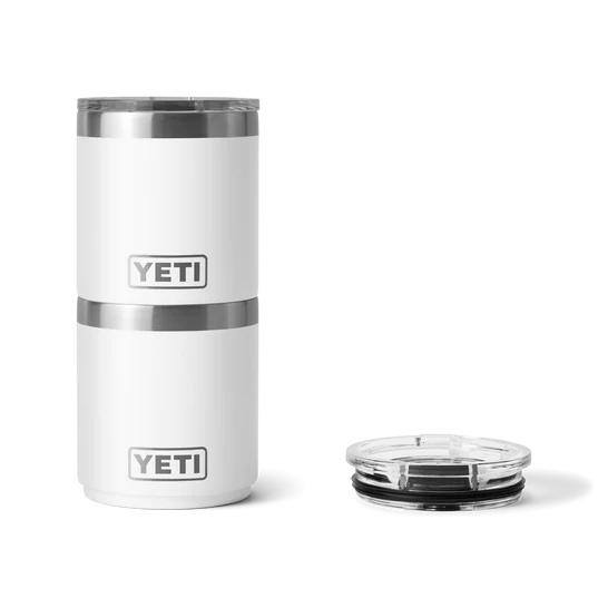 Yeti Rambler 10oz stackable lowball white stacked