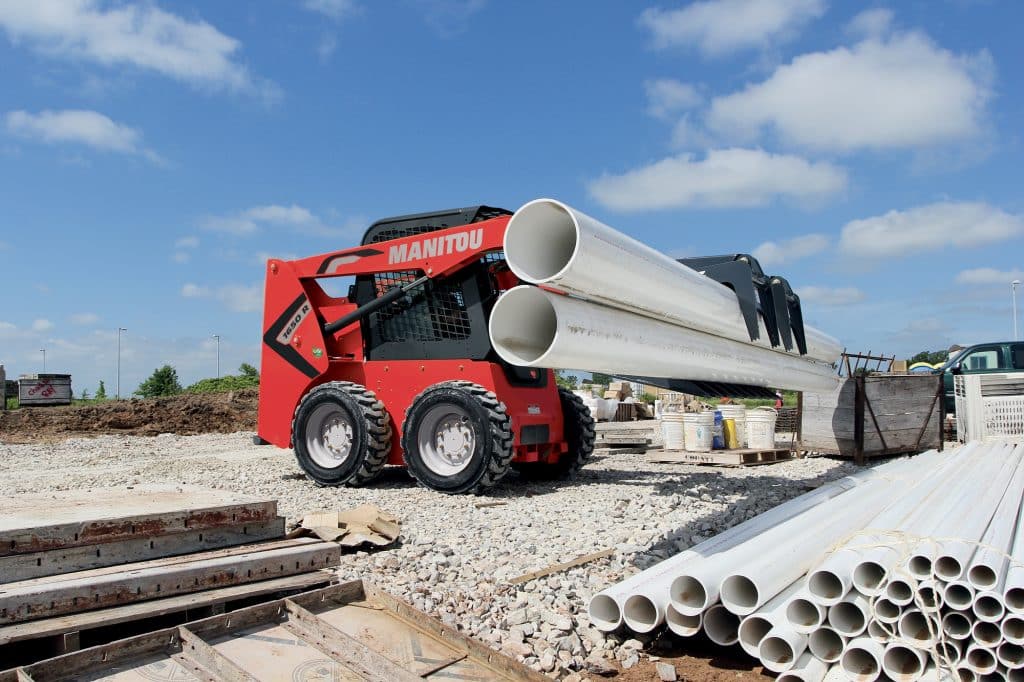 Manitou skid-steer loader on a construction site