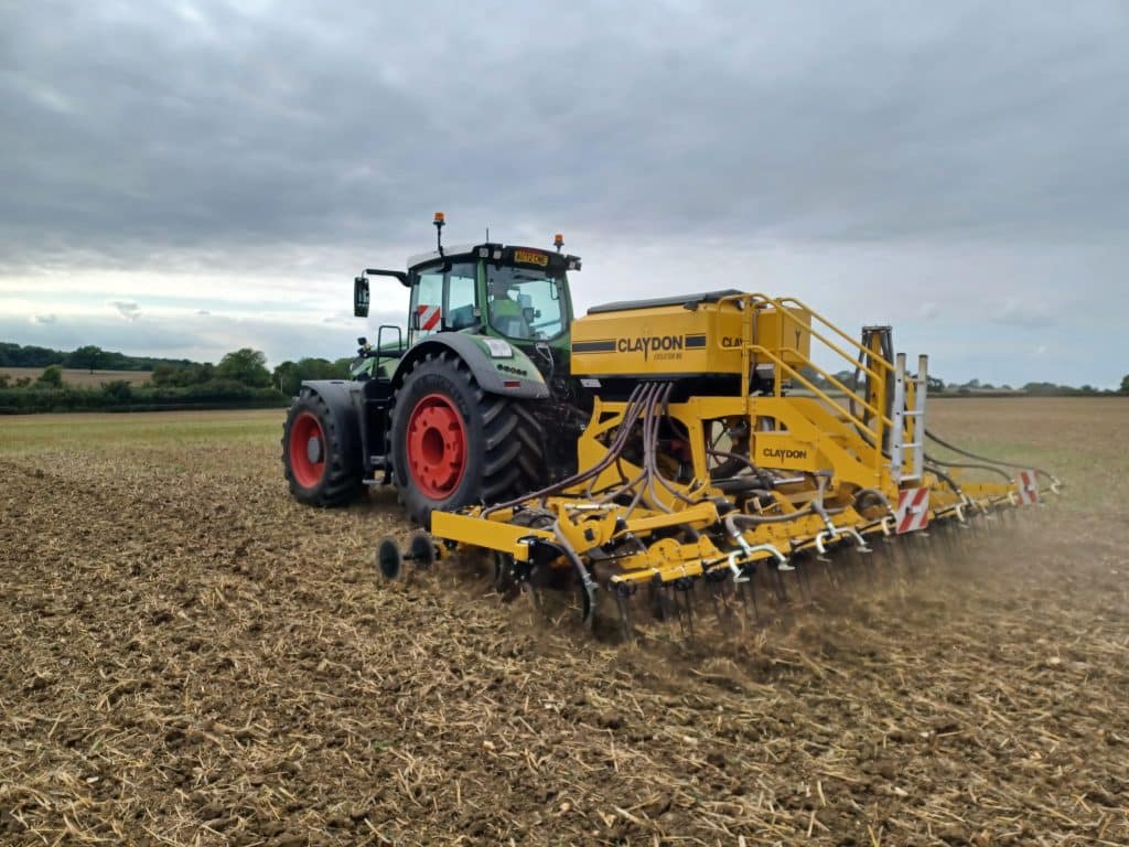 Claydon Evolution drill in a field