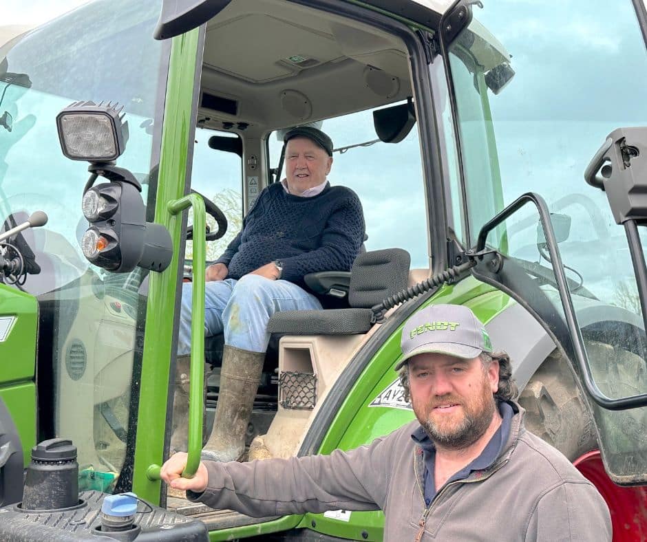 Farmers John and Nick Lee with their Fendt tractors