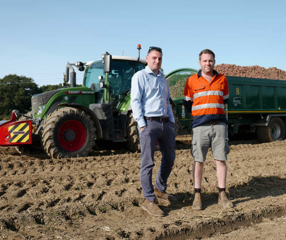 Kyle Tew with Essex-based farmer and contractor, Jim McNair