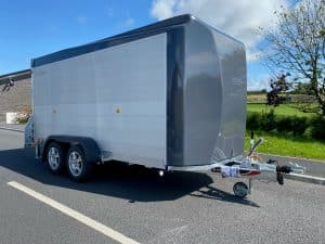 Nugent box trailer with side entrance door