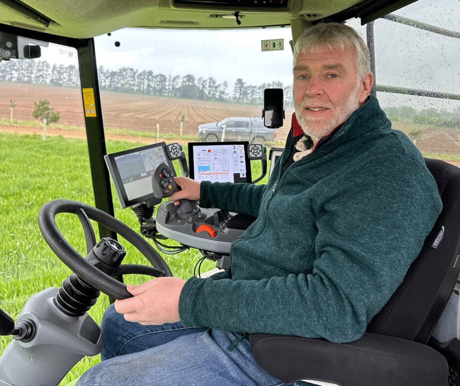 David inside the Fendt Rogator 655 sprayer