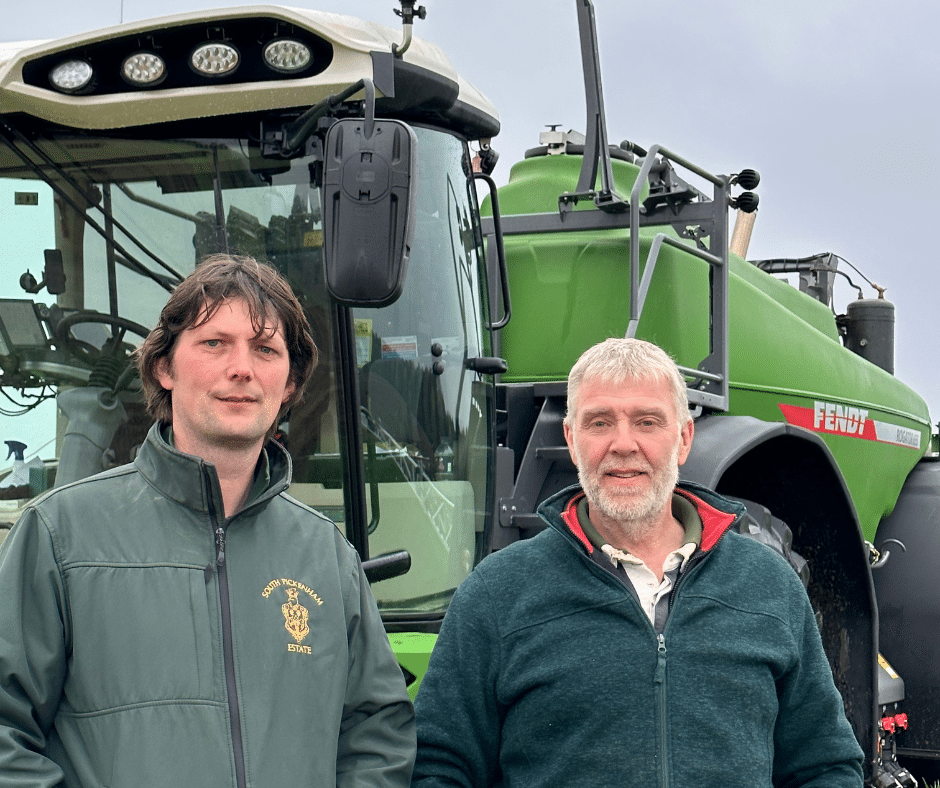 James & David from South Pickenham Estate in Norfolk with their Fendt Rogator sprayer