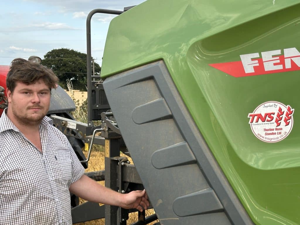 Essex-based agricultural contractor, Jack Byford with his Fendt Rotana 180V round baler