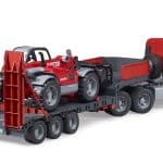 MAN TGA truck with low loader trailer and Manitou telehandler model