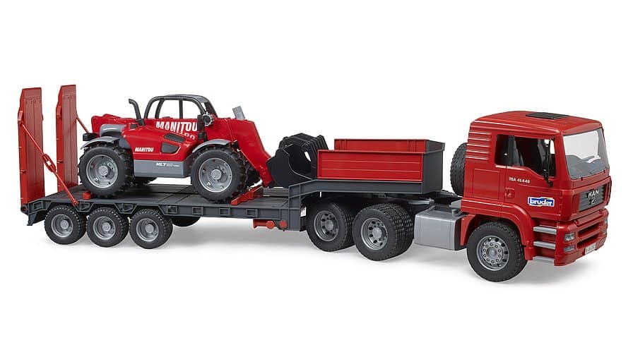 Bruder MAN truck with trailer and Manitou Telehandler
