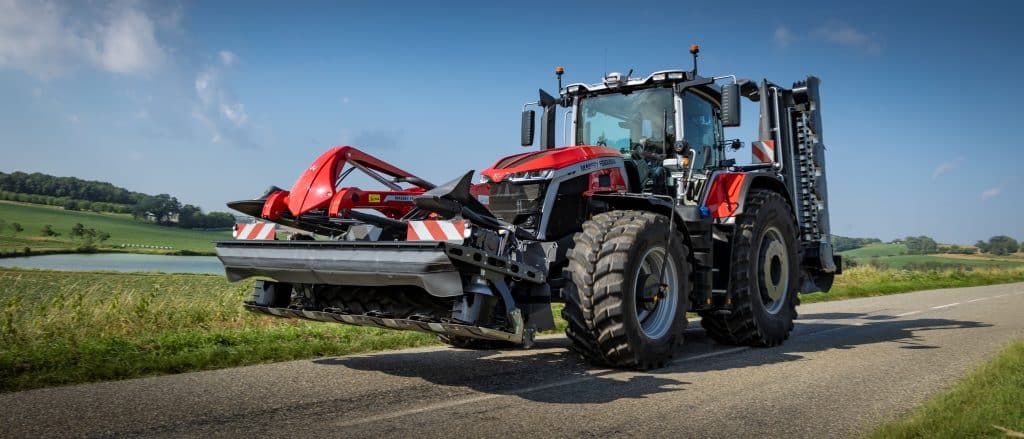 Massey Ferguson 9S with a front mounted mower