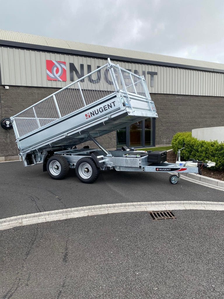 Nugent Tipper trailer with mesh sides for sale