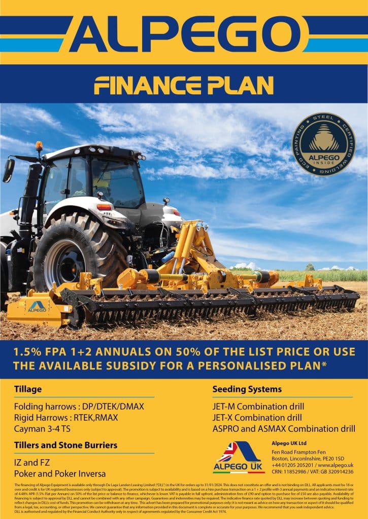 Alpego farm equipment low finance offers