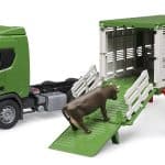 Scania Super 560R Cattle transportation truck with 1 cattle model toy by Bruder