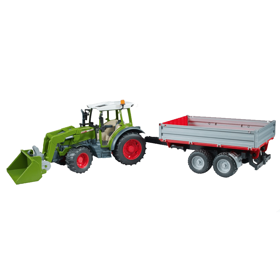 Fendt 211 Vario Model Tractor with front loader and trailer