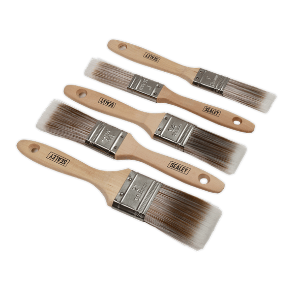 Sealey 5pc Wooden Paint Brush Set